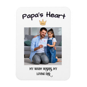 Papa's Heart - Pho zum Personalisierten Ersten Vat Magnet