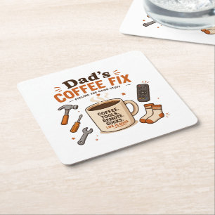 Papas Kaffee-Fixpunkt Entspannendes Lebensdesign Rechteckiger Pappuntersetzer