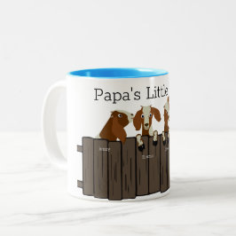 Papas Kleine Herde von 4 Ziegen Zweifarbige Tasse