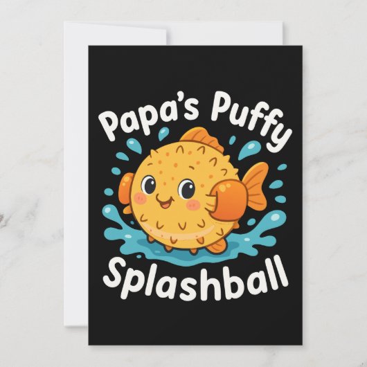 Papa's Puffy Splashball Funny Water Fish Einladung (Vorderseite)