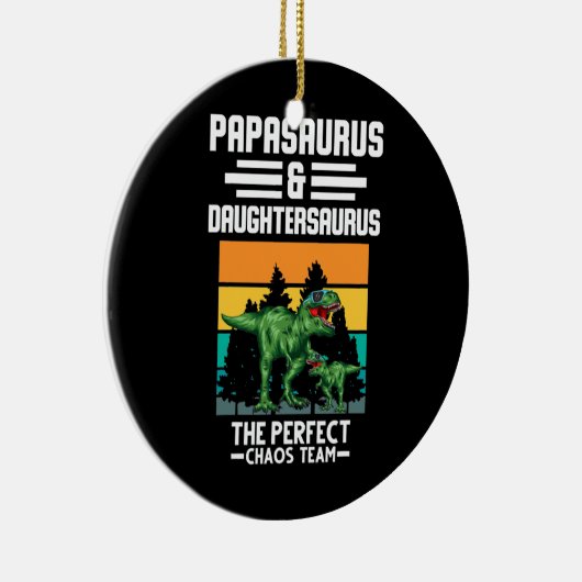 Papasaurus Daughtersaurus Chaos-Team Dinosaurier Keramik Ornament (Rechts)