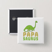 Papasaurus Dinosaur Brontosaurus Vatertag Button (Vorne & Hinten)