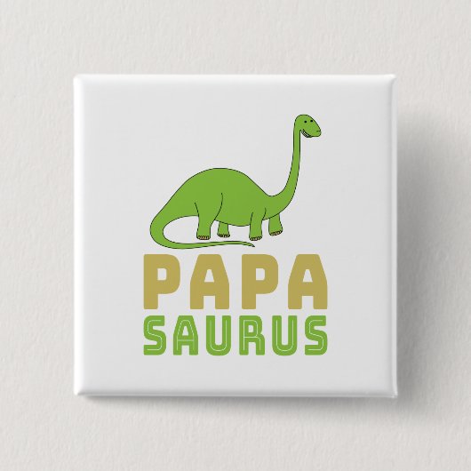 Papasaurus Dinosaur Brontosaurus Vatertag Button (Vorderseite)