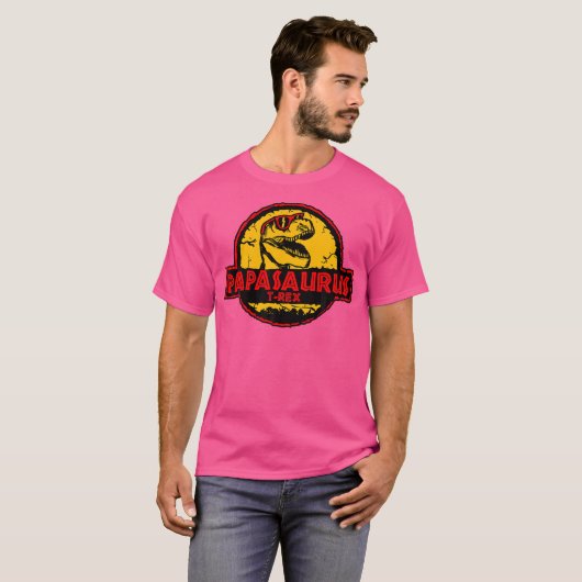 Papasaurus Dinosaur Dadasaurus Rex Funny Dino Vate T-Shirt (Vorne ganz)