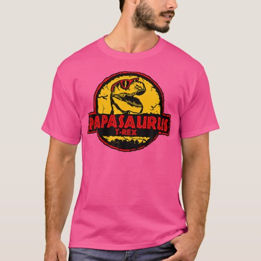 Papasaurus Dinosaur Dadasaurus Rex Funny Dino Vate T-Shirt (Vorderseite)