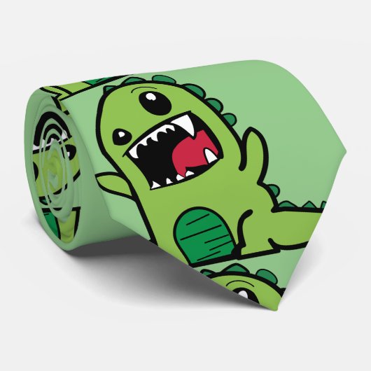 PAPASAURUS Dinosaurier Krawatte (Gerollt)