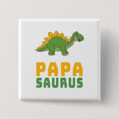Papasaurus Dinosaurier Stegosaurus Vatertag Button (Vorderseite)
