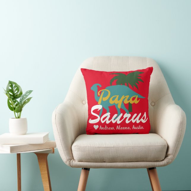 Papasaurus Einfache Chic Names Personalisiert Cust Kissen (Stuhl )