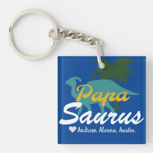 Papasaurus Einfache Chic Names Personalisiert Cust Schlüsselanhänger