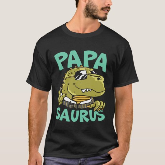 Papasaurus Fathers Day Papa Best Dad Ever Fatherho T-Shirt (Vorderseite)