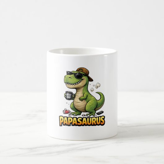 Papasaurus Funny Dad Kaffeetasse (Mittel)
