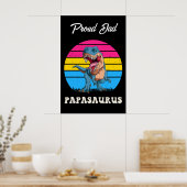 Papasaurus Funny Dinosaur auf der Pansexual Flag S Poster (Küche)
