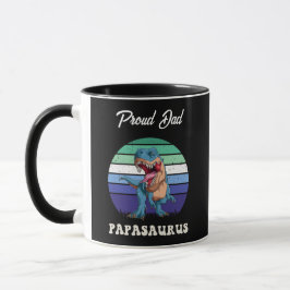 Papasaurus Funny Dinosaur über die Schwulenflagge Tasse
