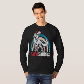Papasaurus Rex Dinosaur Papa Saurus Rainbow Vater T-Shirt (Vorne ganz)