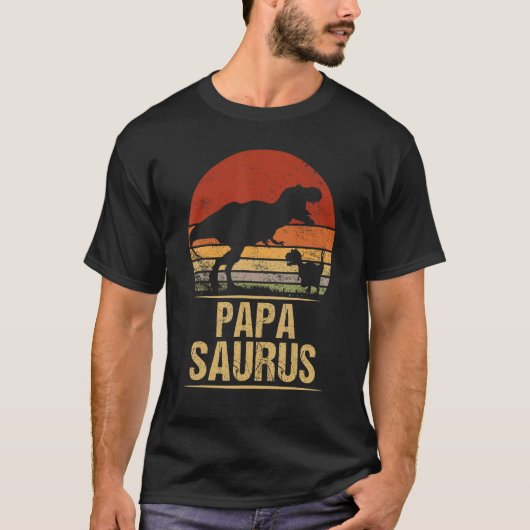 Papasaurus Rex Family Dinosaur Rex Dino Fathers Da T-Shirt (Vorderseite)