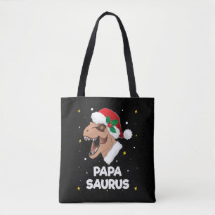 Papasaurus Santa Claus Dinosaur Weihnachten Tasche