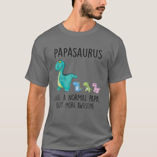 Papasaurus T Rex Dinosaur Dad Family Matching Fath T-Shirt (Vorderseite)