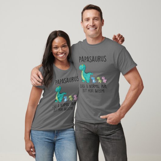 Papasaurus T Rex Dinosaur Dad Family Matching Fath T-Shirt (Unisex)