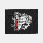 Papasaurus T Rex Dinosaur Funny Paprus Saurus Fleecedecke (Vorderseite (Horizontal))