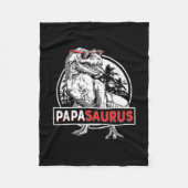 Papasaurus T Rex Dinosaur Funny Paprus Saurus Fleecedecke (Vorderseite)