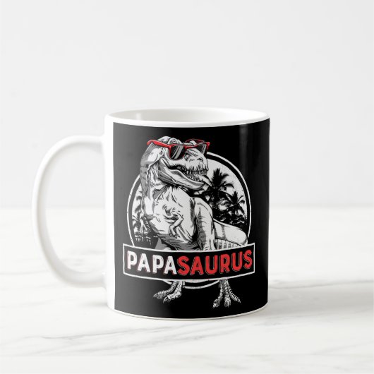 Papasaurus T rex Dinosaur Funny Paprus Saurus Kaffeetasse (Links)