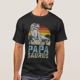 Papasaurus T Rex Dinosaur Papa Saurus Familienmatt T-Shirt