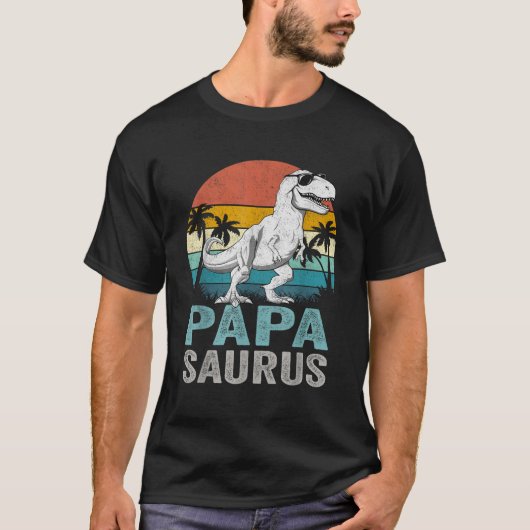 Papasaurus T Rex Dinosaur Papa Saurus Family Match T-Shirt (Vorderseite)