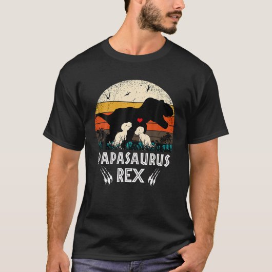 Papasaurus T-Rex Papa Saurus Dinosaur Men Vater Da T-Shirt (Vorderseite)