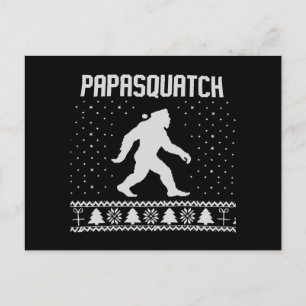 Papasquatch Bigfoot hässlicher Weihnachtsvater Xma Feiertagspostkarte