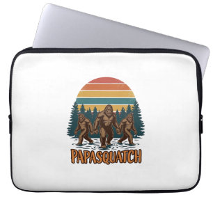 Papasquatch Bigfoot Vintage Sonnenuntergang Vektor Laptopschutzhülle