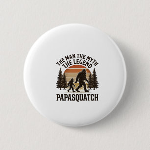 Papasquatch Vintage Bigfoot Dad Shirt Design_1 Button