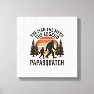 Papasquatch Vintage Bigfoot Papa-Shirt Design_1 Leinwanddruck