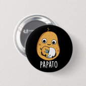 Papato Funny Potato Pun Dark BG Button (Vorne & Hinten)