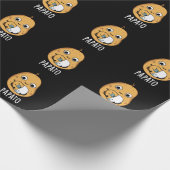 Papato Funny Potato Pun Dark BG Geschenkpapier (Ecke)