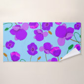 Papaver Poppy Lilac auf blassblauem Hintergrund Badehandtuch (Badehandtuch)