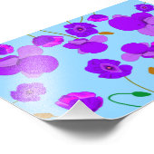 Papaver Poppy Lilac auf blassblauem Hintergrund Fotodruck (Ecke)