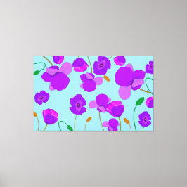 Papaver Poppy Lilac auf blassblauem Hintergrund Leinwanddruck