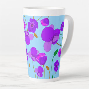Papaver Poppy Lilac auf blassblauem Hintergrund Milchtasse