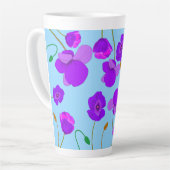 Papaver Poppy Lilac auf blassblauem Hintergrund Milchtasse (Linke Ecke)