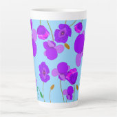 Papaver Poppy Lilac auf blassblauem Hintergrund Milchtasse (Vorderseite)