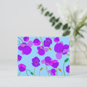 Papaver Poppy Lilac auf blassblauem Hintergrund Postkarte (Stehend Vorderseite)
