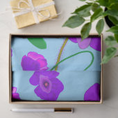 Papaver Poppy Lilac auf blassblauem Hintergrund Seidenpapier (Geschenk)