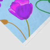 Papaver Poppy Lilac auf blassblauem Hintergrund Seidenpapier (Ausschnitt)