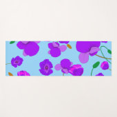 Papaver Poppy Lilac auf blassblauem Hintergrund Yogamatte (Vorderseite (Horizontal))