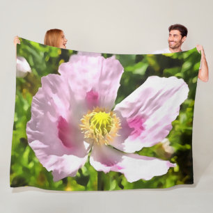 Papaver Somniferum Pink Poppy Art Fleecedecke