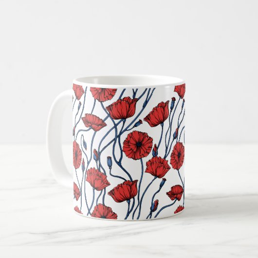 Papavere Kaffeetasse (Vorderseite Links)