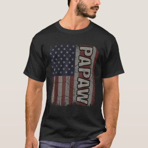 Papaw American Flag Vintag Vatertag 4. Ju T-Shirt