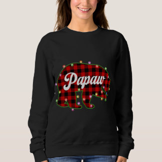 Papaw Bear Buffalo Kariert Red Christmas Light Mat Sweatshirt