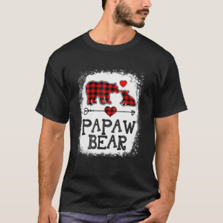 Papaw Bear Christmas Pajama Red Kariert Buffalo Fa T-Shirt