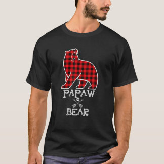 Papaw Bear Christmas Pajama Red Kariert Buffalo Fa T-Shirt